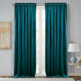 Teal-Velvet Window Curtains (Ultra Soft)