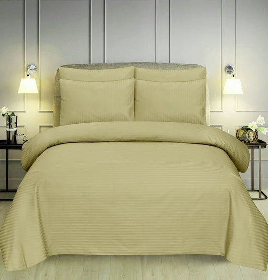 Beige Stripe - Bed Set 6 Pcs (Luxury) - Windsorlino.com