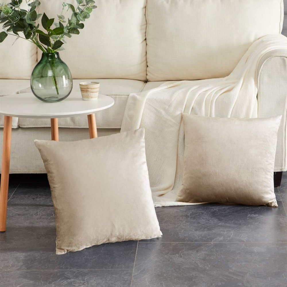 Beige - Velvet Cushion Covers - Windsorlino.com