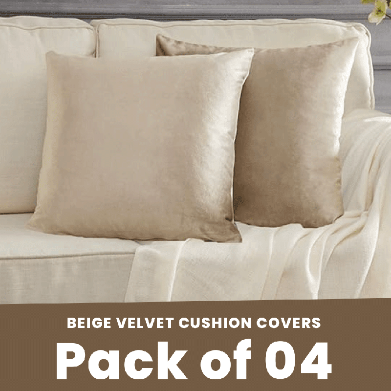 Beige - Velvet Cushion Covers - Windsorlino.com