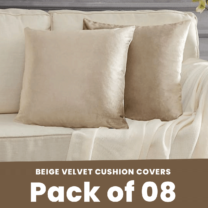 Beige - Velvet Cushion Covers - Windsorlino.com