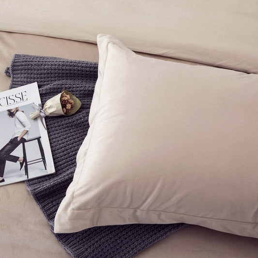 Beige Velvet - Pillow Cases - Windsorlino.com