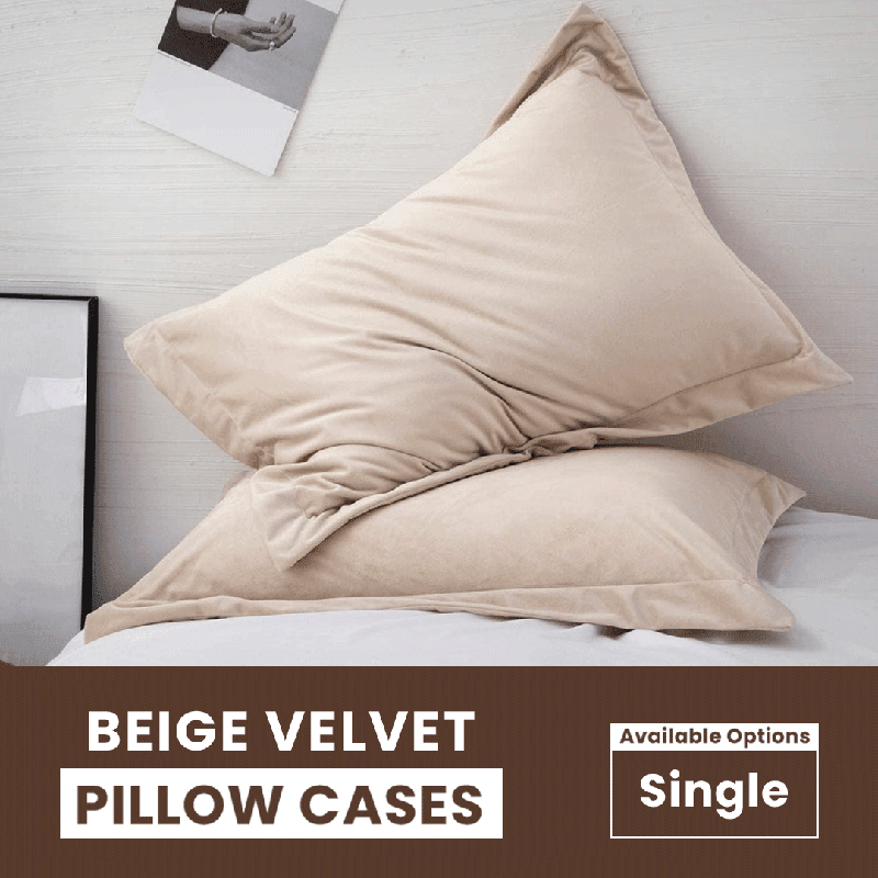 Beige Velvet - Pillow Cases - Windsorlino.com