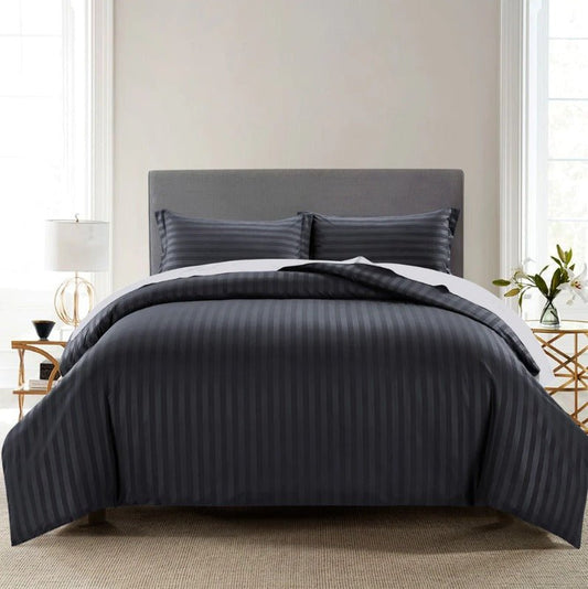 Black Stripe - 7pcs Winter Razai/Quilt Set (Luxury) - Windsorlino.com