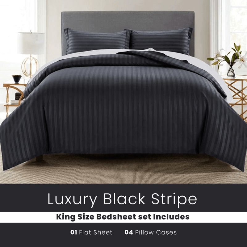 Black Stripe - Bed Sheet Set - Windsorlino.com