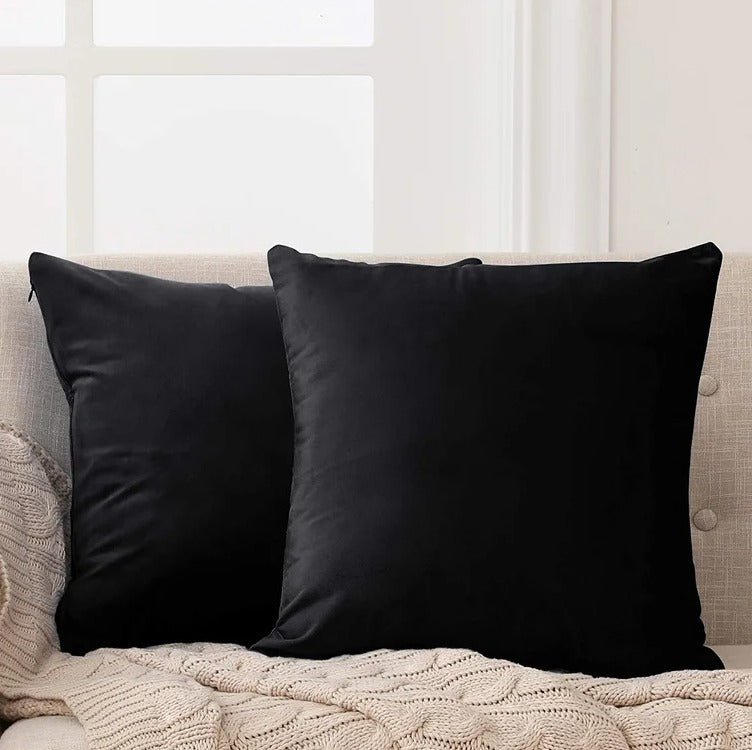 Black - Velvet Cushion Covers - Windsorlino.com