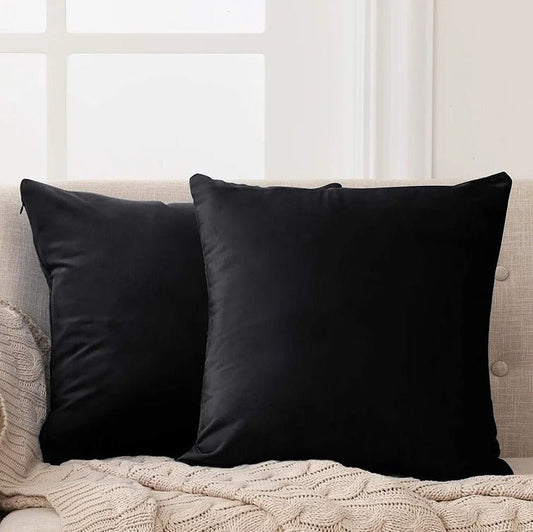 Black - Velvet Cushion Covers - Windsorlino.com