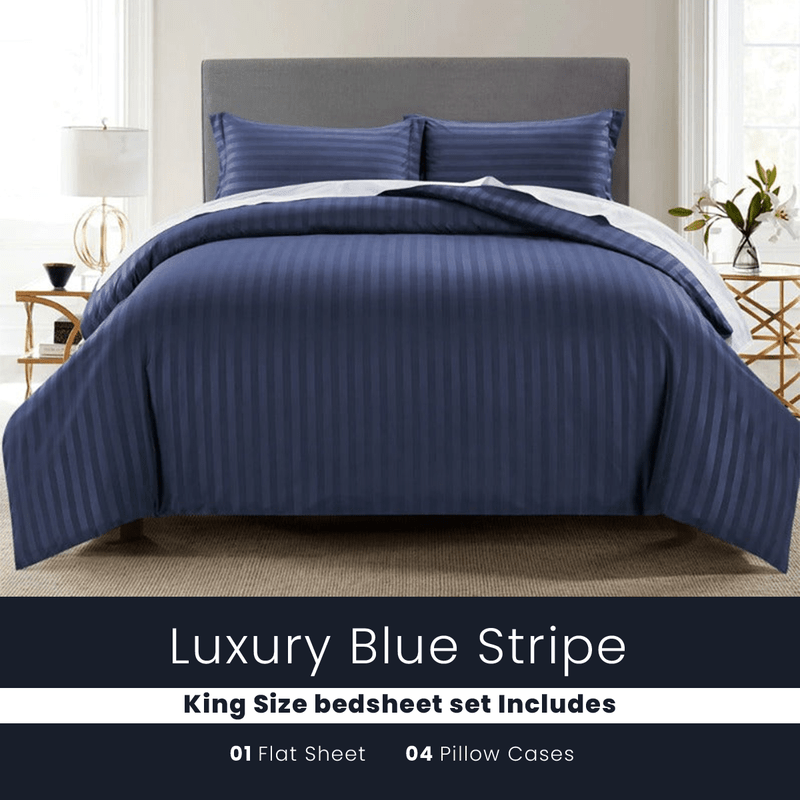 Blue Stripe - Bed Sheet Set - Windsorlino.com