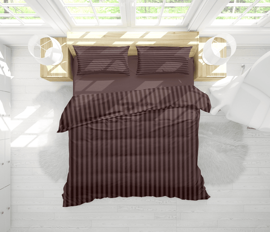Brown Stripe - Bed Sheet Set - Windsorlino.com