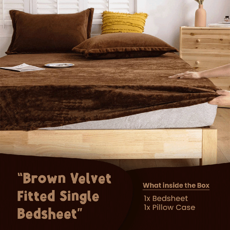 Brown Velvet - Luxury Fitted Sheet - Windsorlino.com