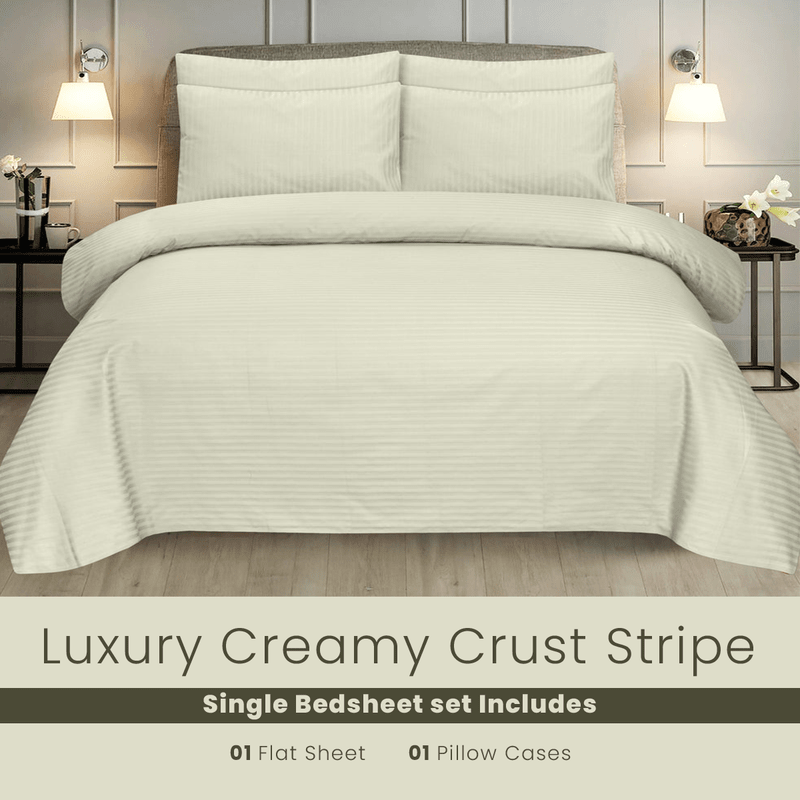 Creamy Crust Stripe - Bed Sheet Set - Windsorlino.com