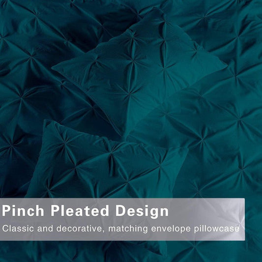 Diamond Pin Tuck Imperial Teal - Bed Set 8 Pcs (Luxury) - Windsorlino.com
