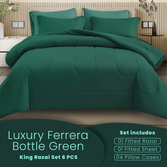 Ferrera Bottle Green - Winter Razai Set - Windsorlino.com
