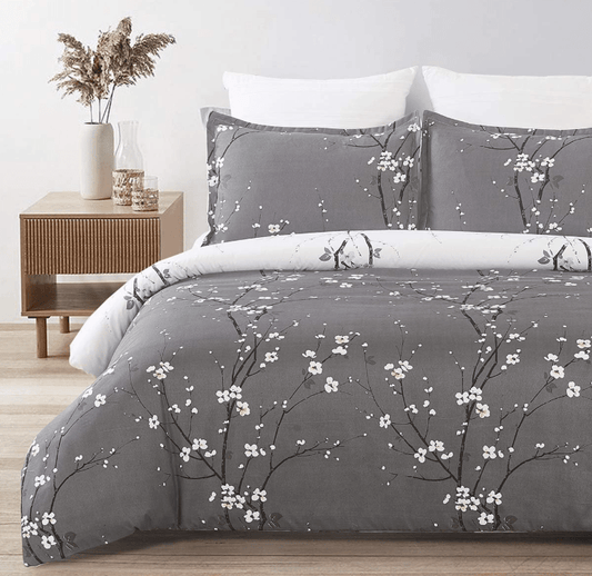 Floral Grey - Bed Sheet Set - Windsorlino.com
