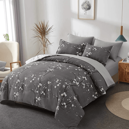 Floral Grey - Comforter Set - Windsorlino.com