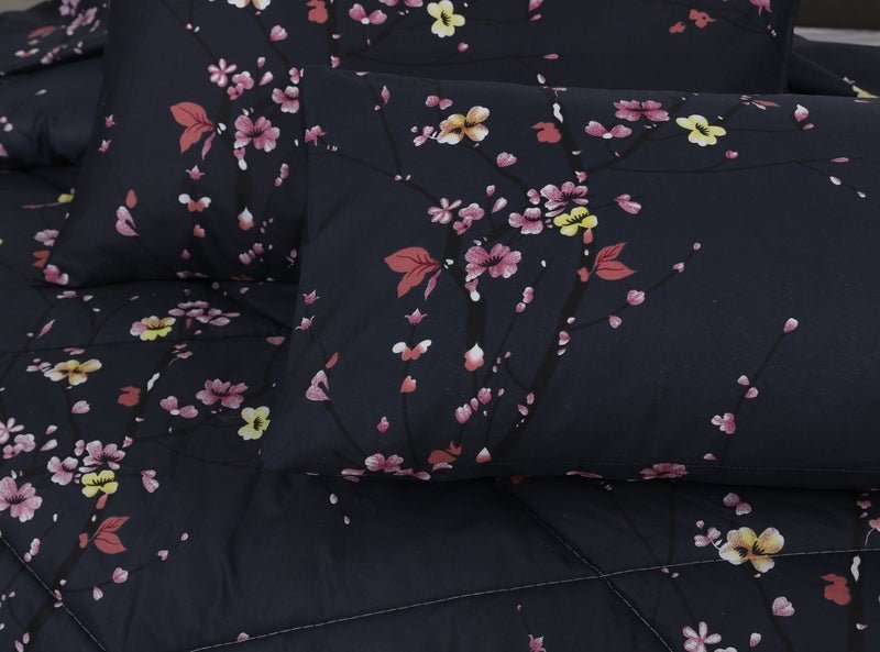 Floral Navy - Winter Razai Set - Windsorlino.com