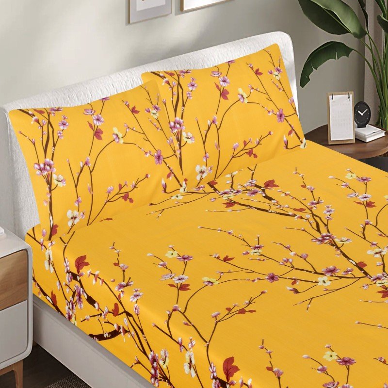 Floral Turmeric - Fitted Sheet Set - Windsorlino.com