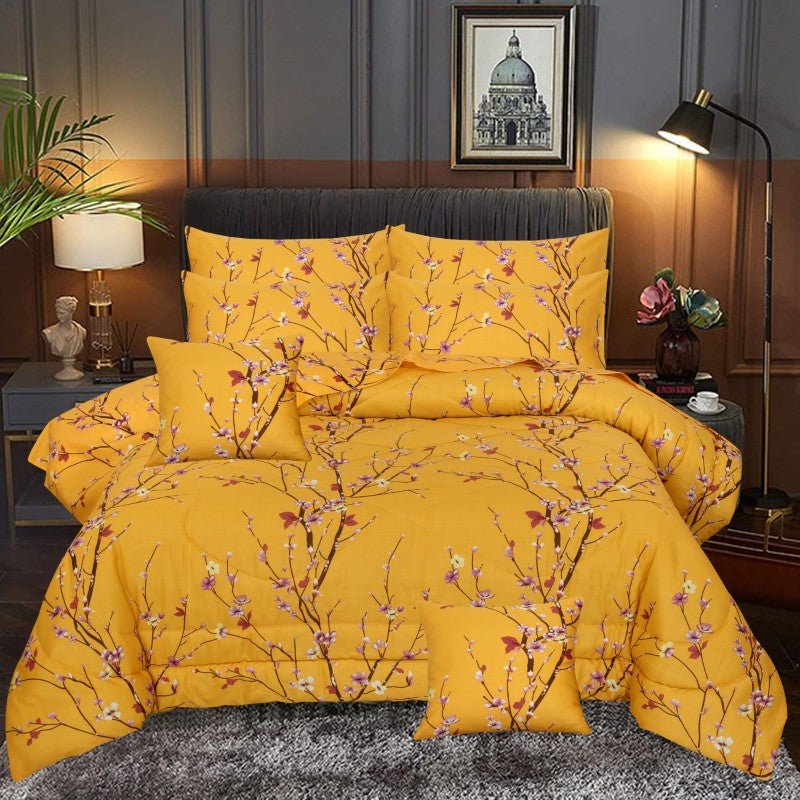 Floral Turmeric - Winter Razai Set - Windsorlino.com