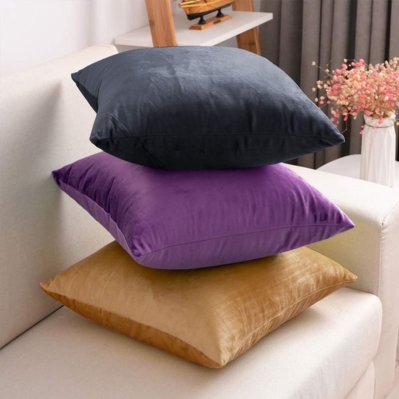 Gold Brown - Velvet Cushion Covers - Windsorlino.com
