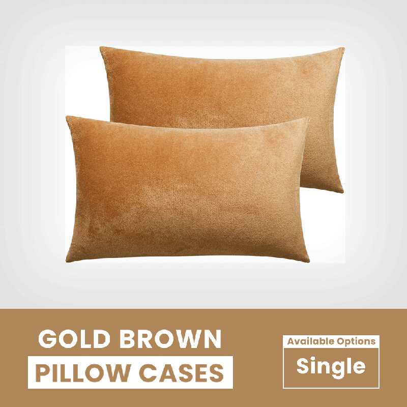 Gold Brown Velvet - Pillow Cases - Windsorlino.com