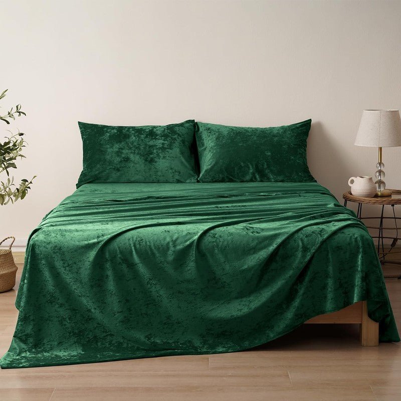Green Velvet - Luxury Bed Sheet Set - Windsorlino.com