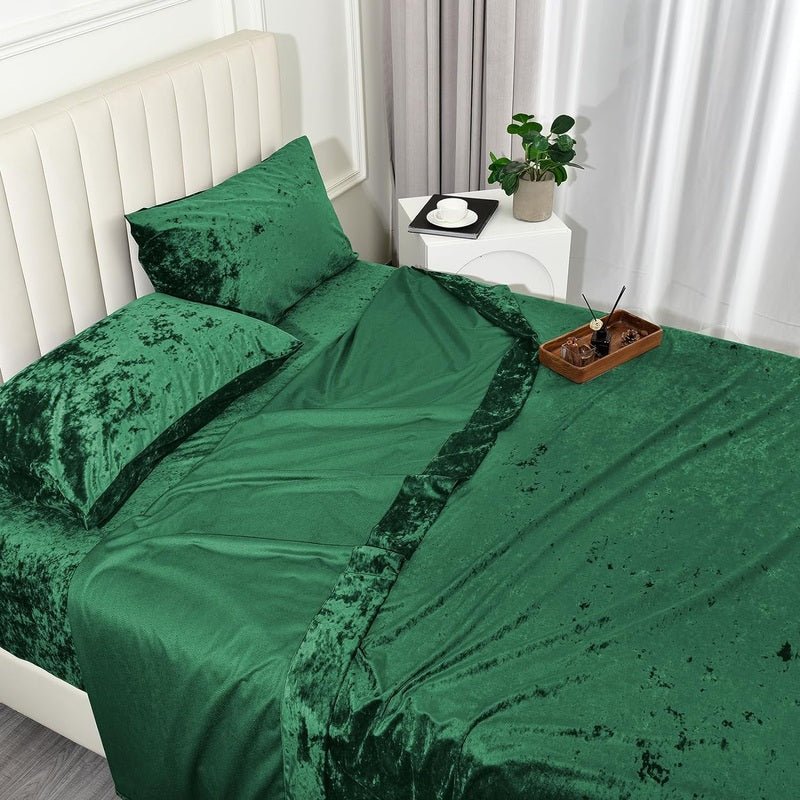 Green Velvet - Luxury Bed Sheet Set - Windsorlino.com