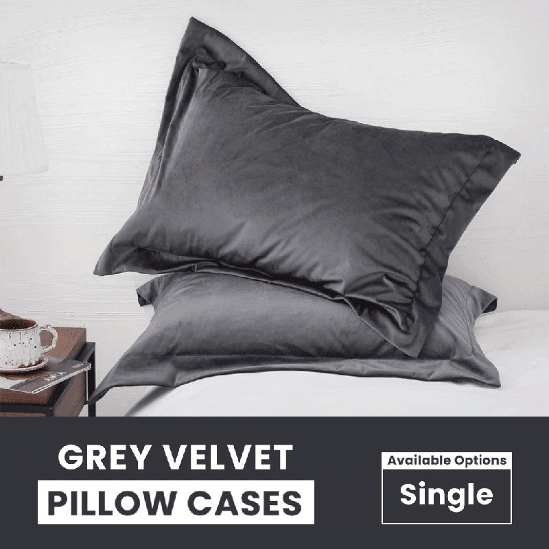 Grey Velvet - Pillow Cases - Windsorlino.com