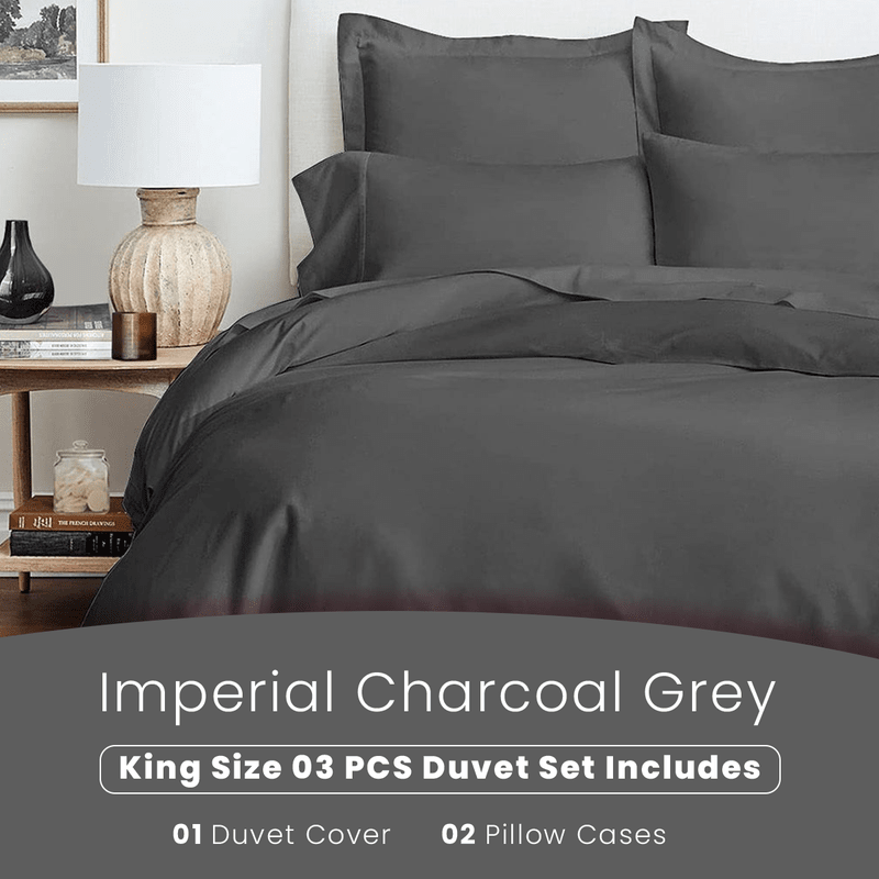 Imperial Charcoal Grey - Bed Set (Luxury) - Windsorlino.com