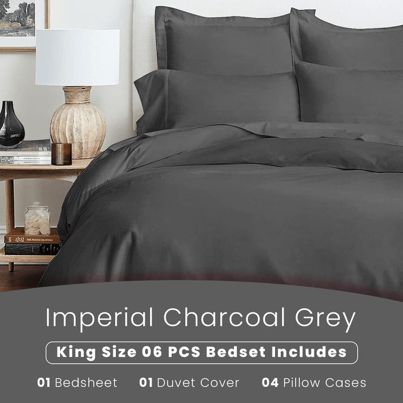 Imperial Charcoal Grey - Bed Set (Luxury) - Windsorlino.com