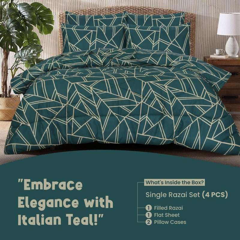 Italian Teal - Winter Razai Set - Windsorlino.com