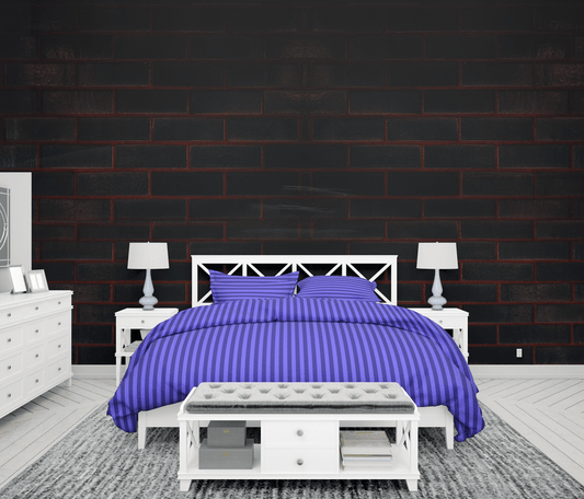 Light Blue Stripe - Bed Set 6 Pcs (Luxury) - Windsorlino.com