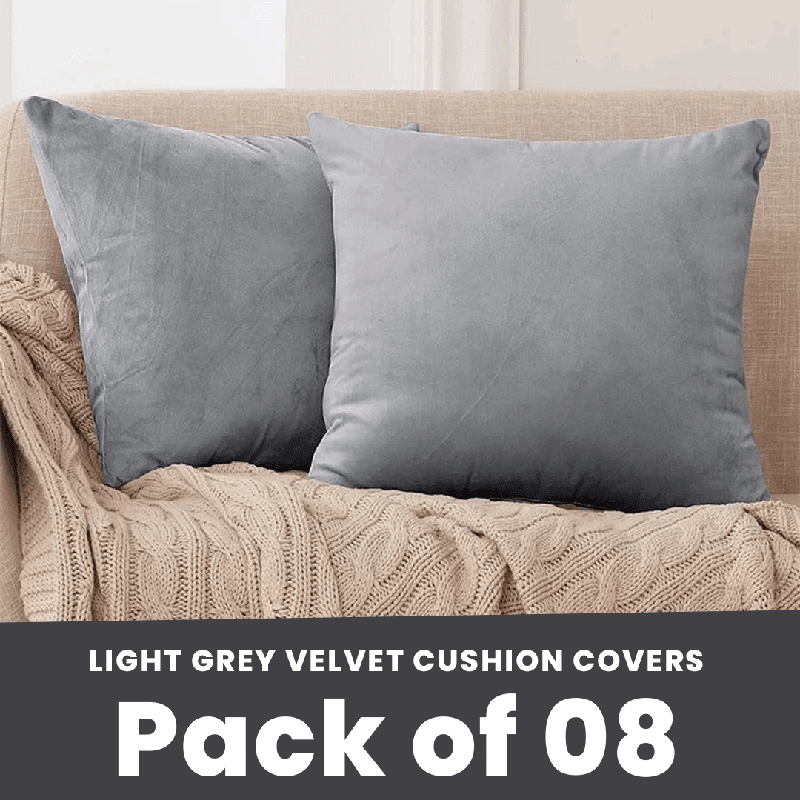 Light Grey - Velvet Cushion Covers - Windsorlino.com