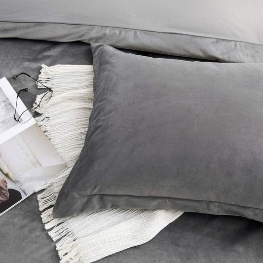 Light Grey Velvet - Pillow Cases - Windsorlino.com