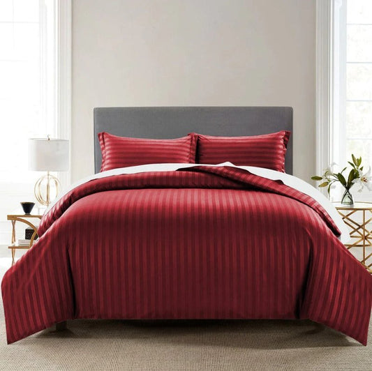 Maroon Stripe - 7pcs Winter Razai/Quilt Set (Luxury) - Windsorlino.com