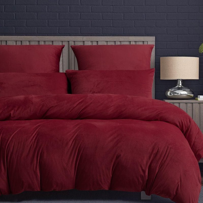 Maroon Velvet - 9pcs Winter Razai Set (Luxury) - Windsorlino.com