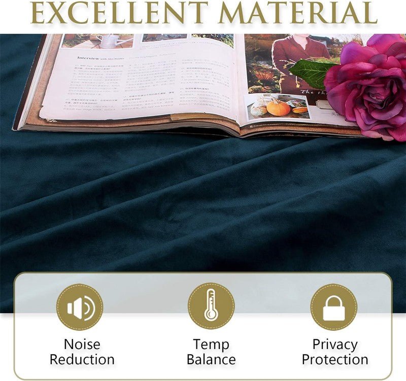 Navy Blue - Velvet Window Curtains (Ultra Soft) - Windsorlino.com