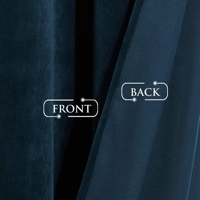 Navy Blue - Velvet Window Curtains (Ultra Soft) - Windsorlino.com