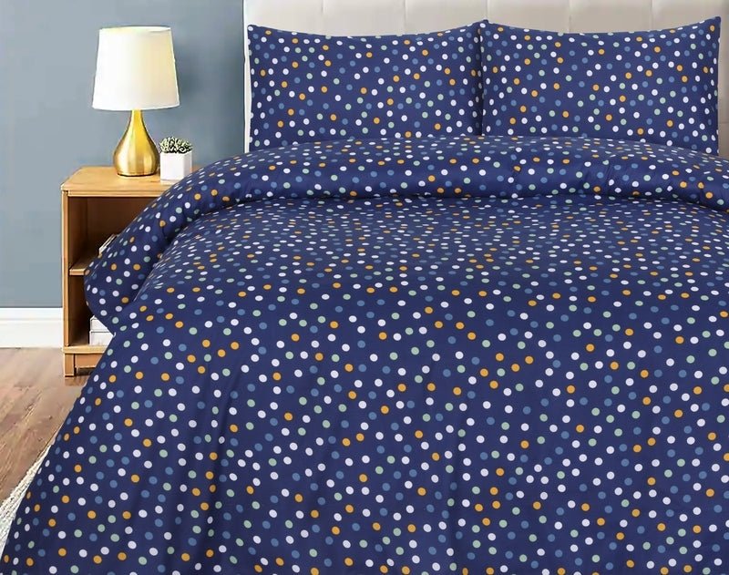 Navy Dottee - Bed Set - Windsorlino.com