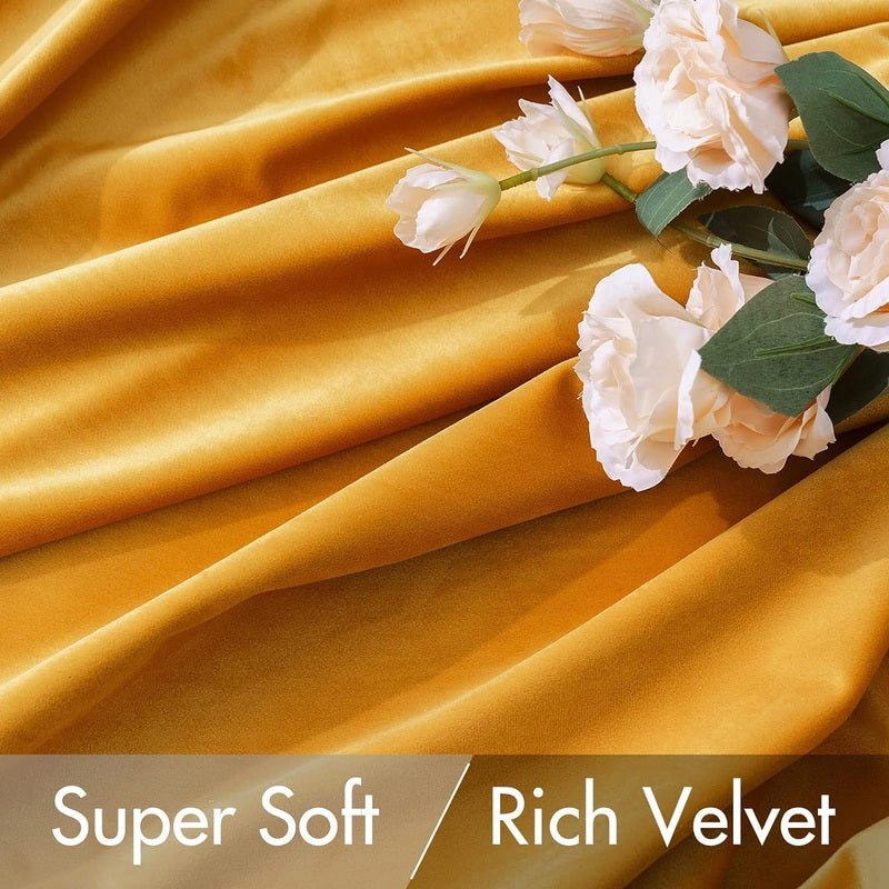 Ochre - Velvet Window Curtains (Ultra Soft) - Windsorlino.com