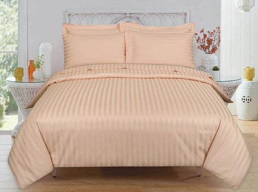 Peach Stripe - Bed Set 6 Pcs (Luxury) - Windsorlino.com