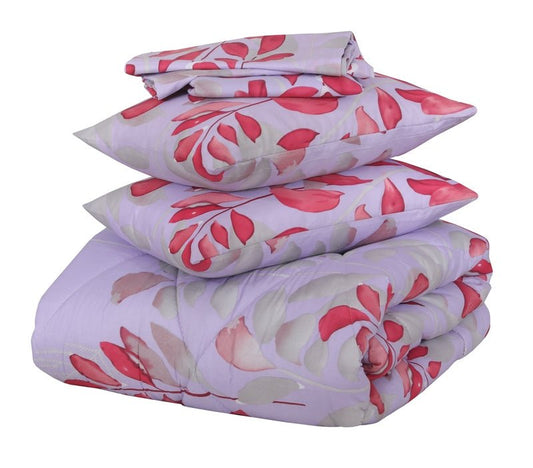 Pink Leaves - Winter Razai Set - Windsorlino.com