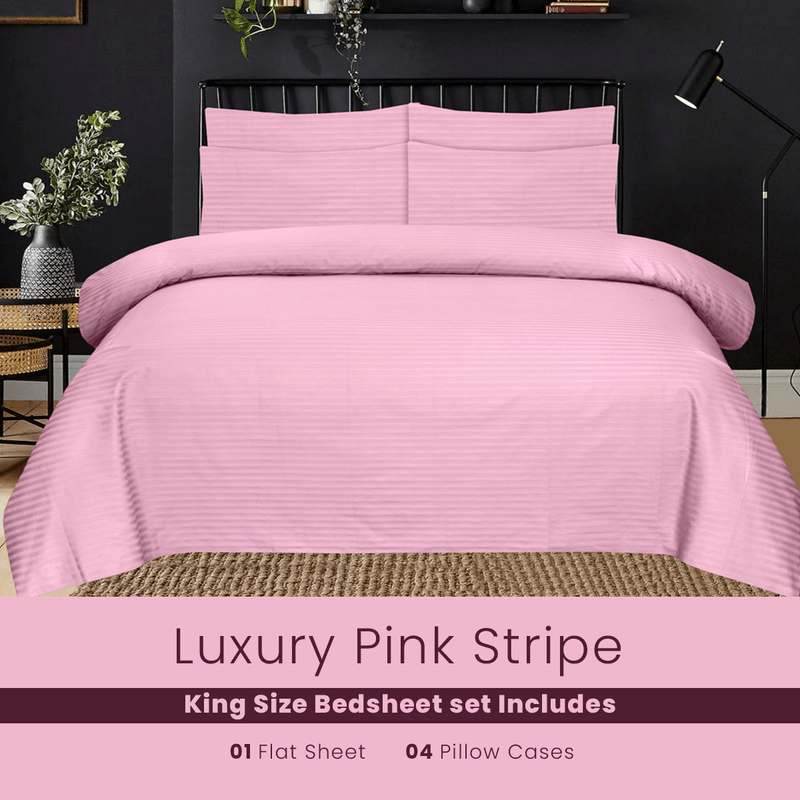 Pink Stripe - Bed Sheet Set - Windsorlino.com