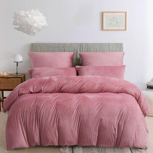 Pink Velvet - Bed Set 8 Pcs (Luxury) - Windsorlino.com