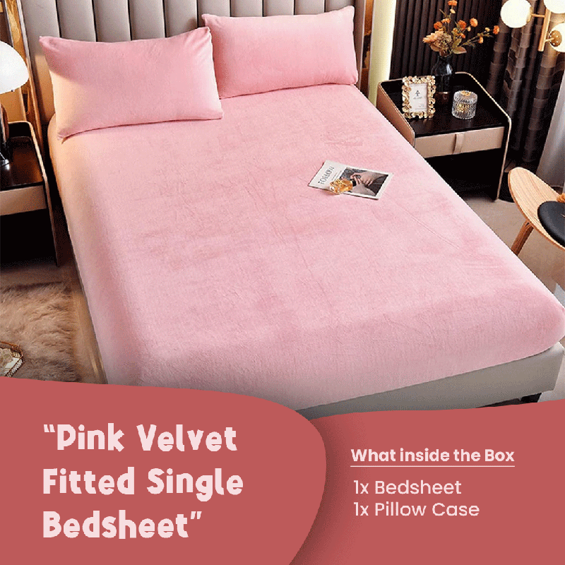 Pink Velvet - Luxury Fitted Sheet - Windsorlino.com
