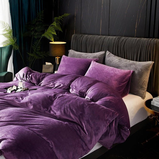 Plum Velvet - 9pcs Winter Razai/Quilt Set (Luxury) - Windsorlino.com