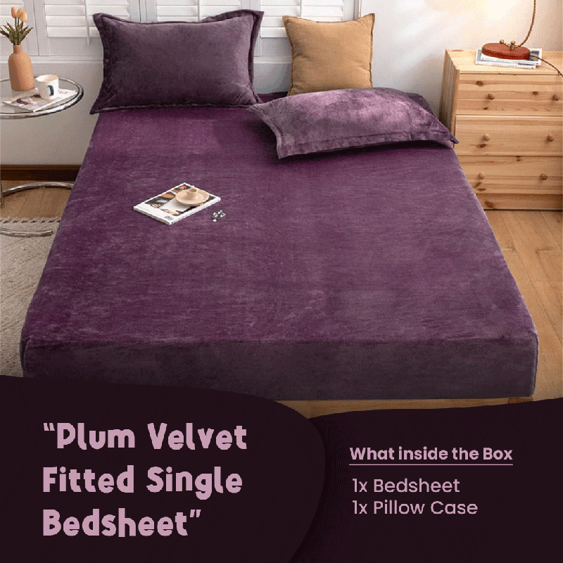 Plum Velvet - Luxury Fitted Sheet - Windsorlino.com