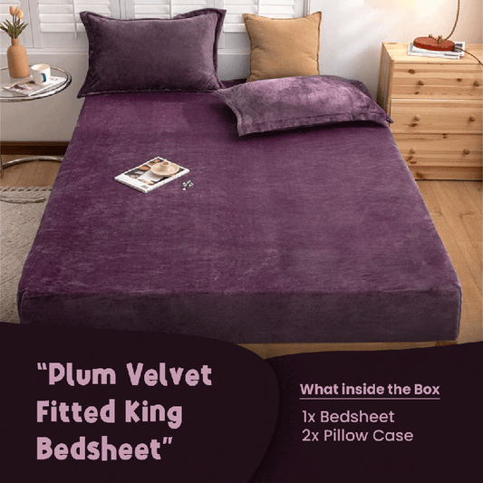 Plum Velvet - Luxury Fitted Sheet - Windsorlino.com