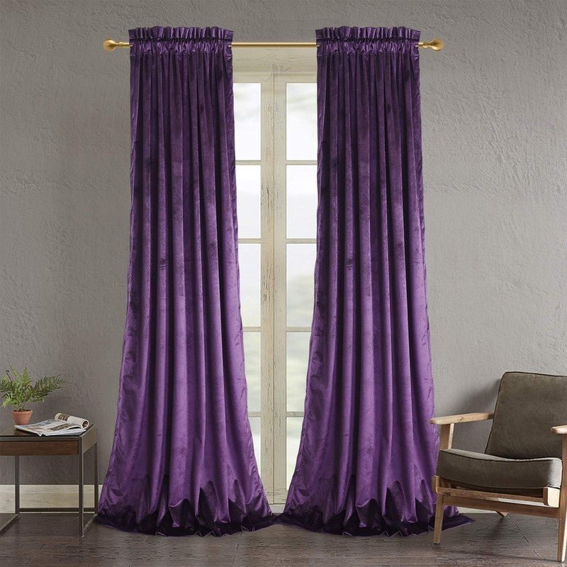Plum - Velvet Window Curtains (Ultra Soft) - Windsorlino.com