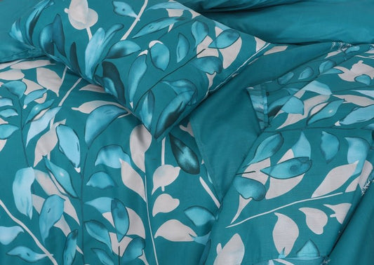 Teal Leaves - Bed Set - Windsorlino.com