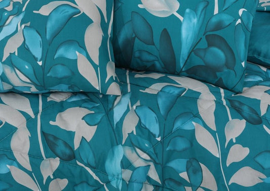 Teal Leaves - Comforter Set - Windsorlino.com